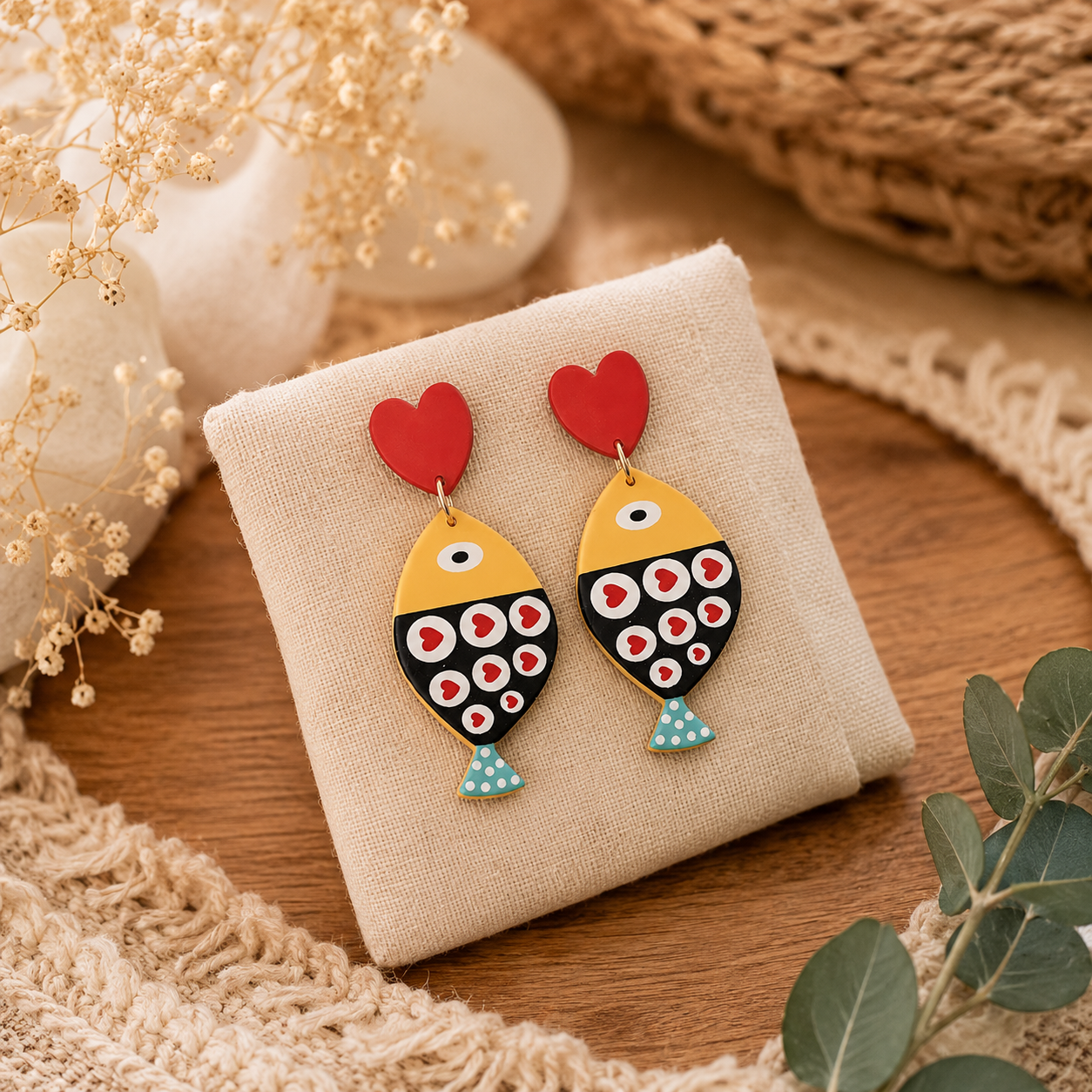 🐟 Boucles d'oreilles Poisson - Bijou artisanal ultra léger ✨