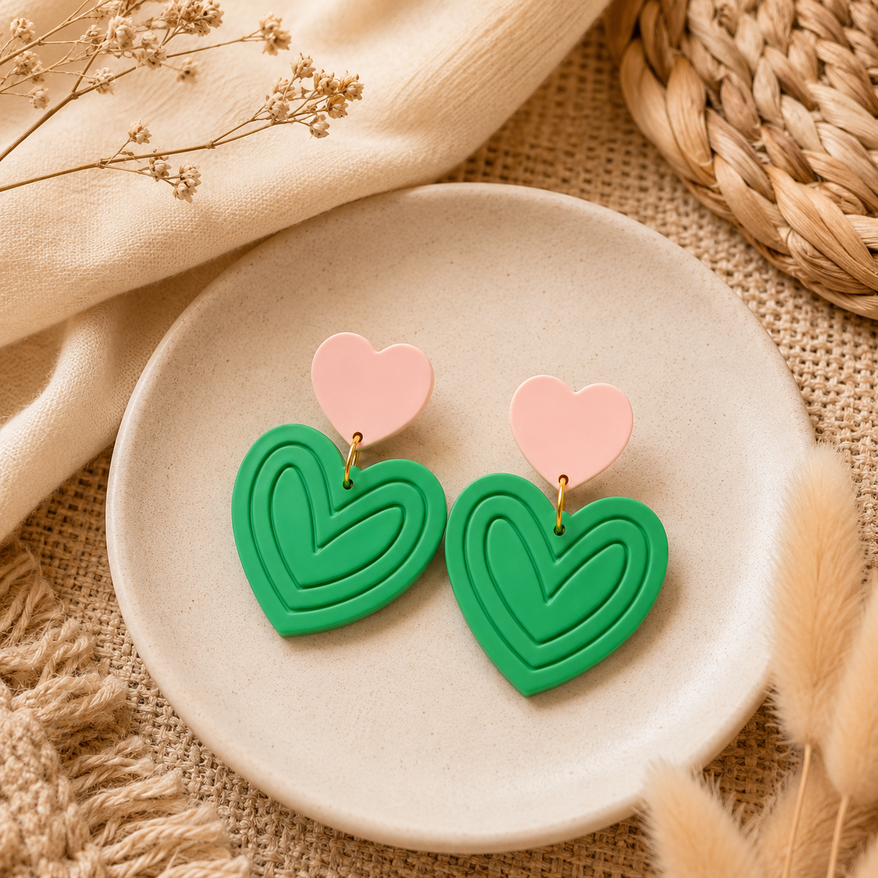 ❤️ Boucles d'oreilles Cœur - Création artisanale légère et originale ✨